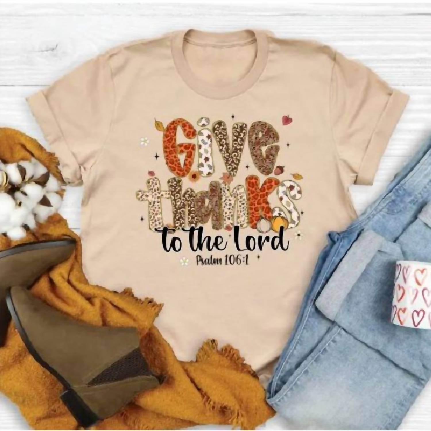 Love in Faith - Give Thanks To The Lord Psalm 106:1 Tee - Rack Hunt