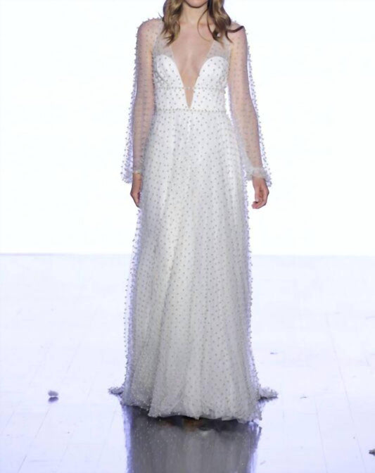 Pisces Pearl Studded Wedding Dress