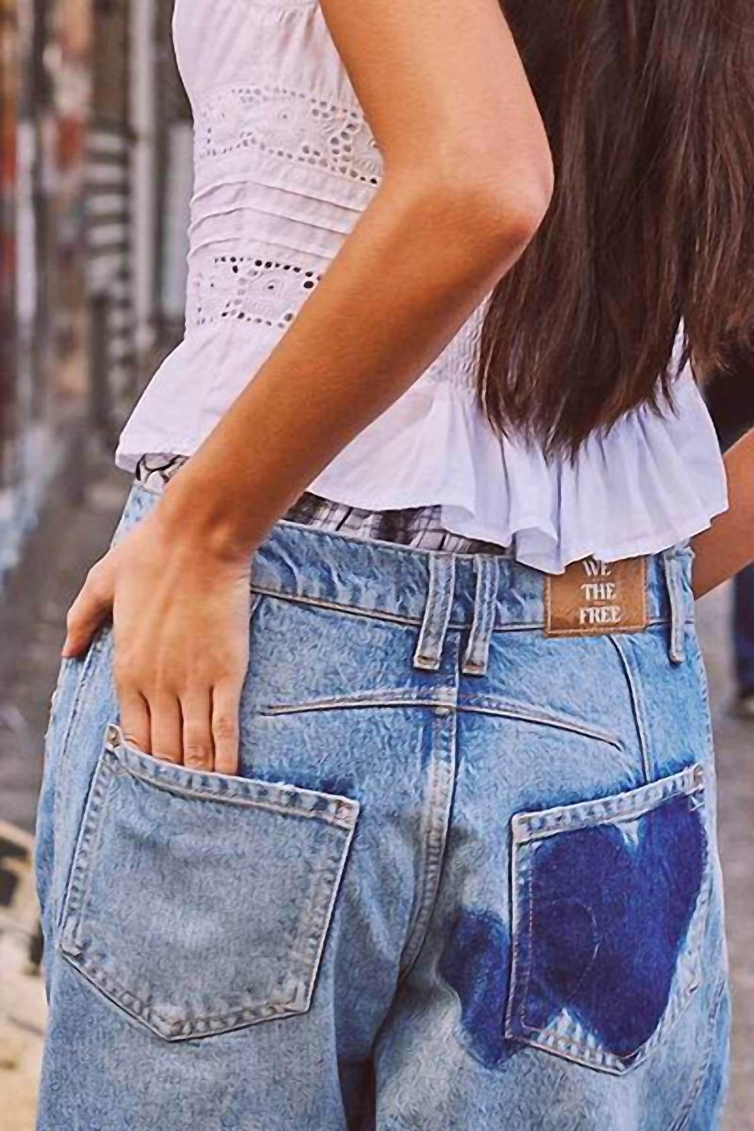 Core in Fashion - Heart Patch Wide Leg Denim - Rack Hunt -