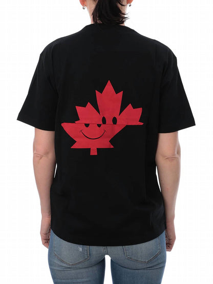 Women's Staggered Logo Print Cotton T-shirt