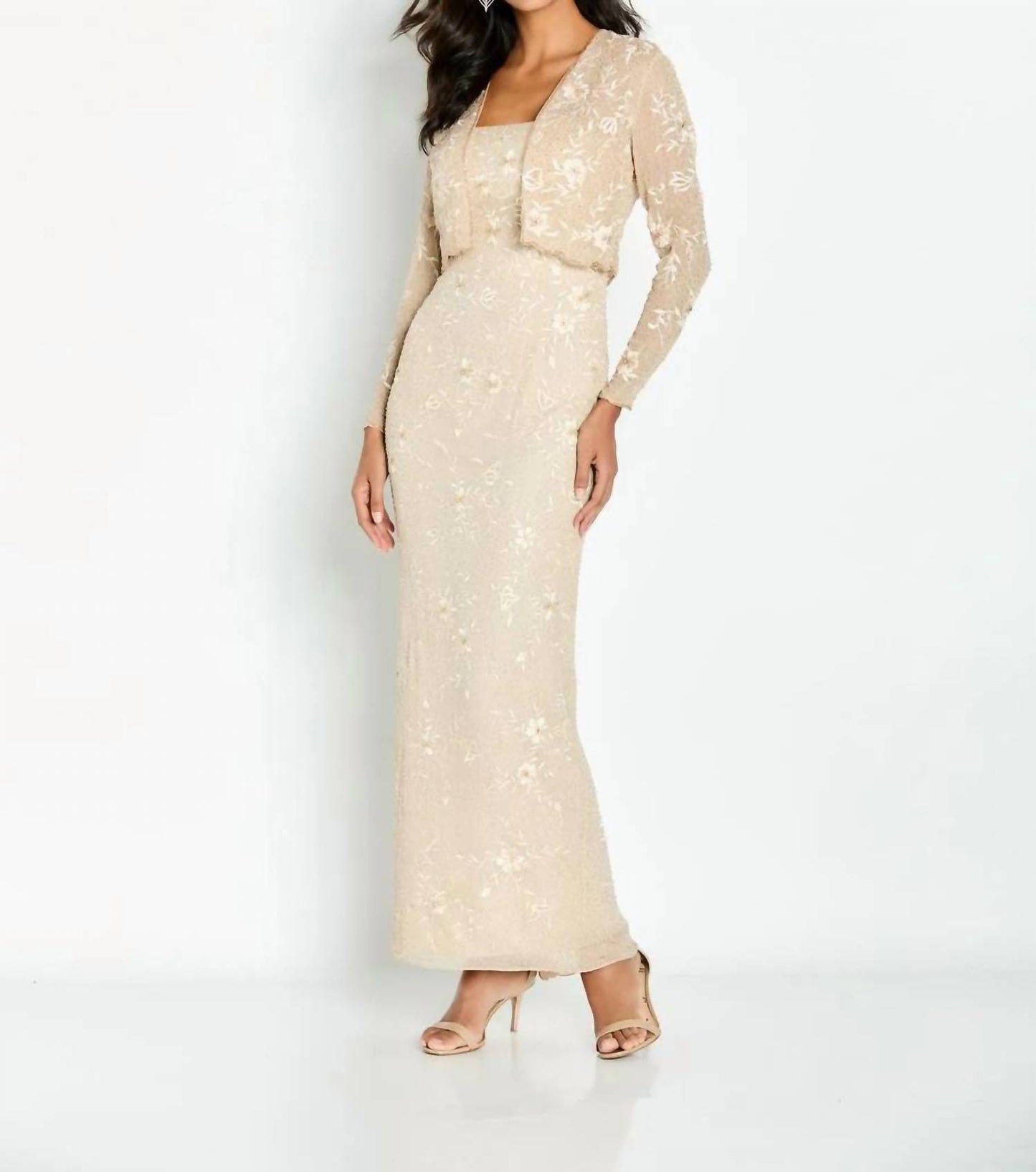 Lace Beaded Evening Dress
