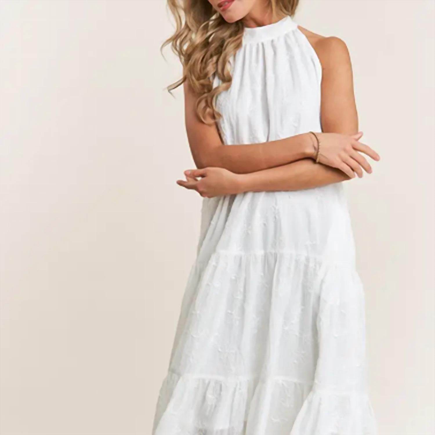 J Anna - Jaquard Halter Neck Dress - Rack Hunt