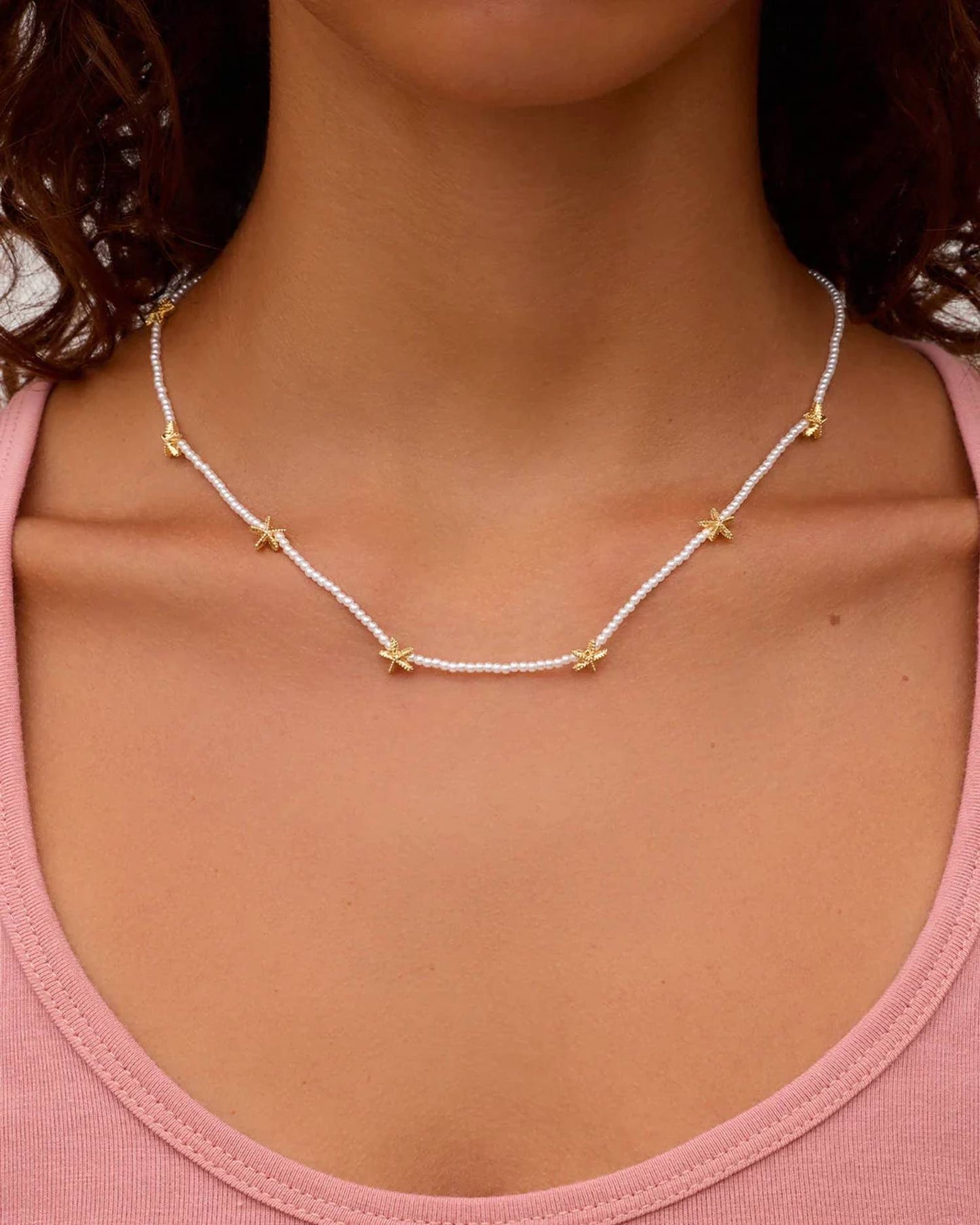 Women's Starfish Pearl Necklace
