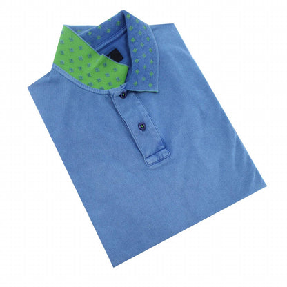 Jacquard Polo With Double Sided Print Collar