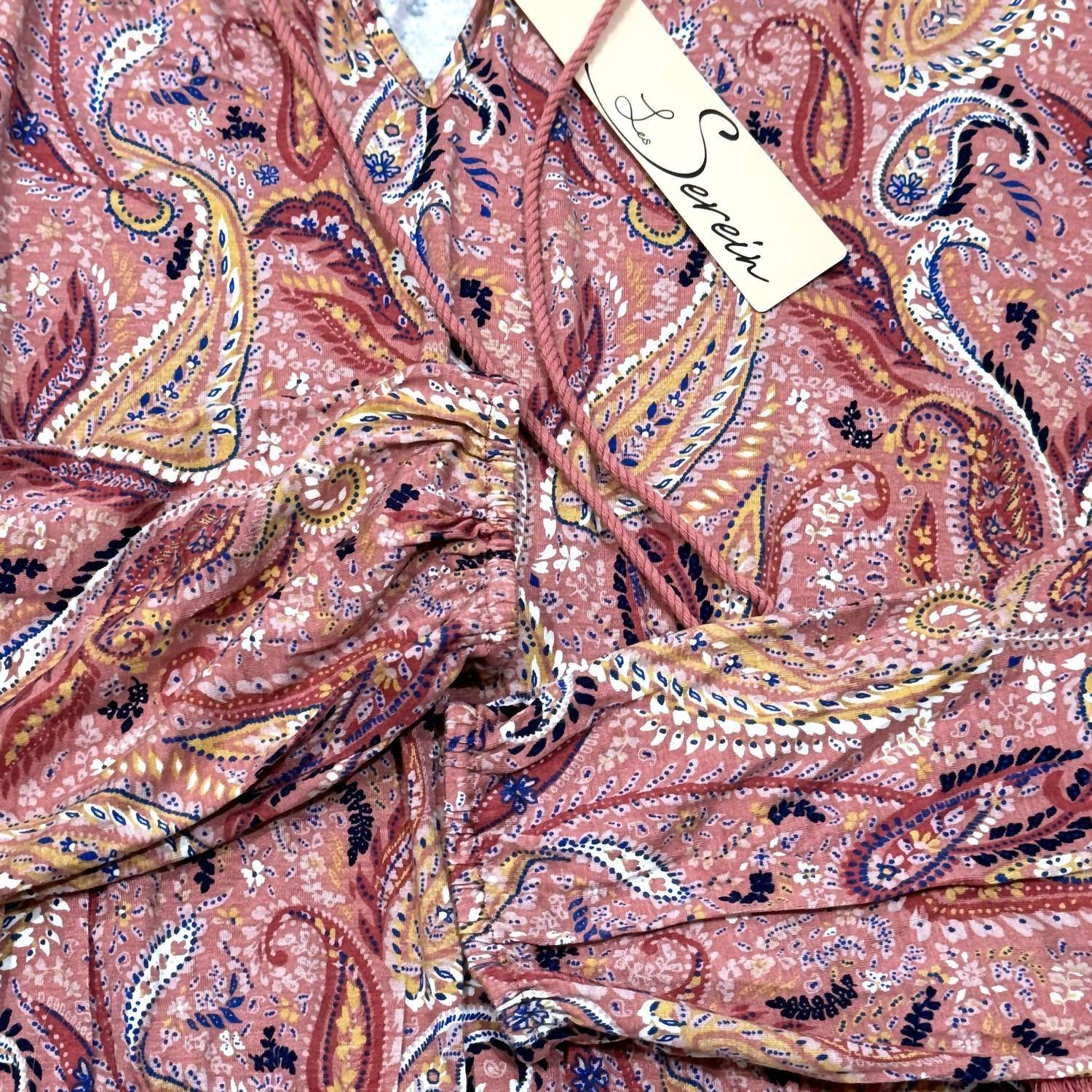 Les Serein - Ruffle Split Neck Blouse - Rack Hunt -