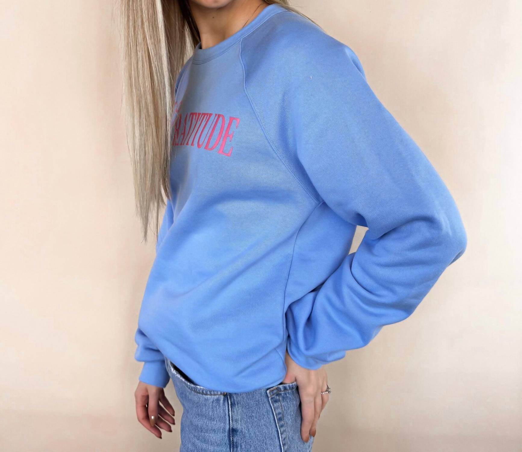 The Minted Olive - Gratitude Graphic Crewneck Sweatshirt - Rack Hunt -