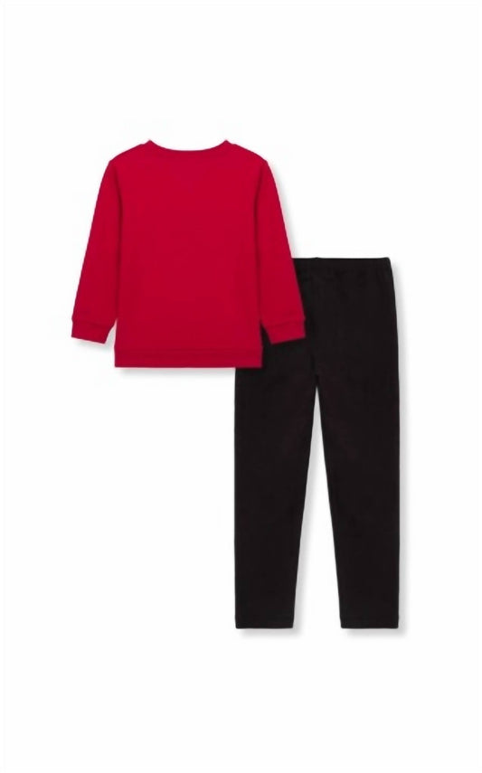 Girl's Sweatshirt With Lace Pants Set