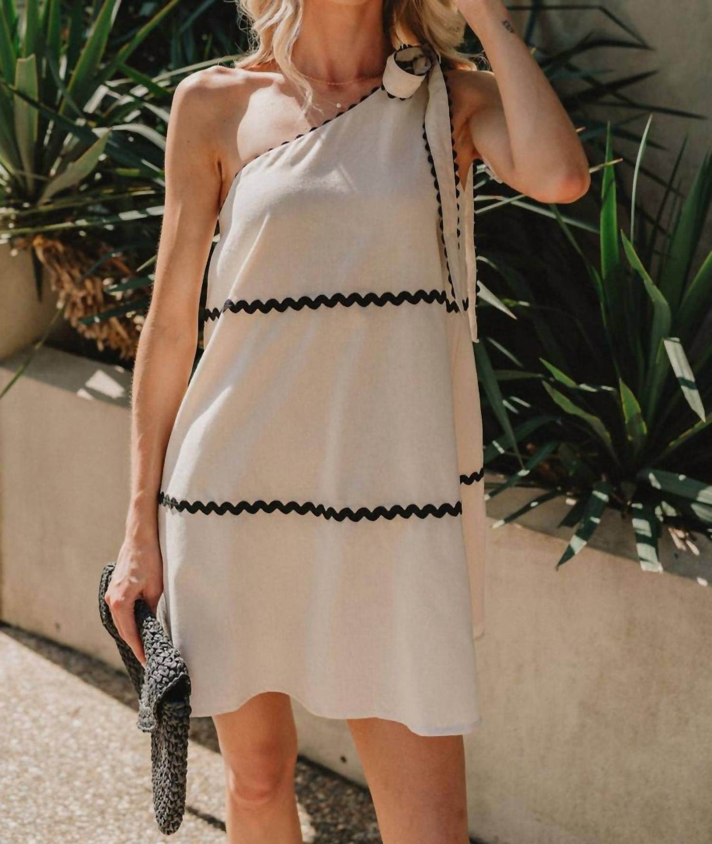 Anna Grace - Aria Wavy One-shoulder Mini Dress - Rack Hunt -