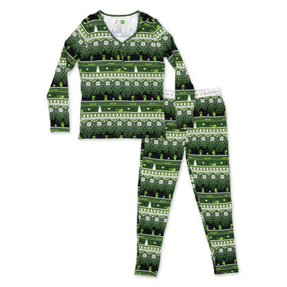 Women's Minecraft Creeper Holiday Bamboo Pajama Set