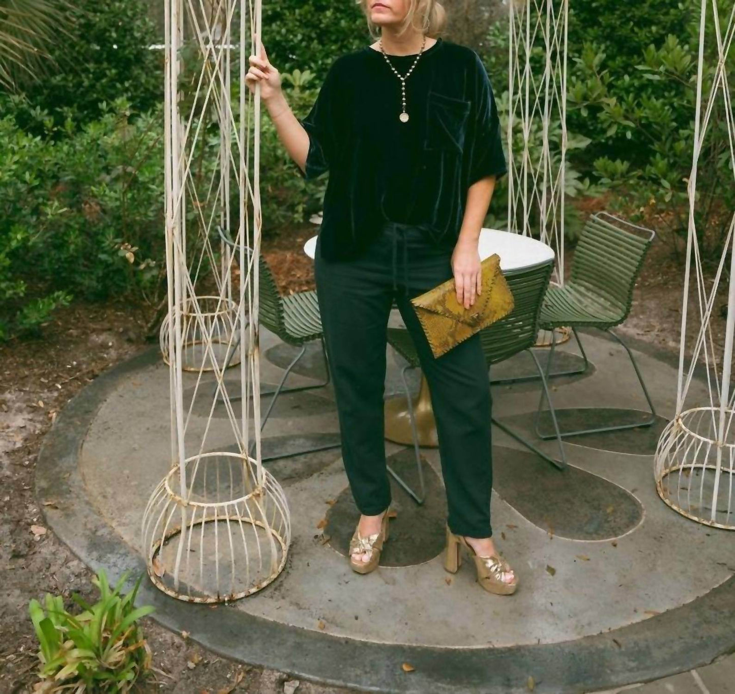 Amano by Lorena Laing - Silk Velvet Tee Top - Rack Hunt