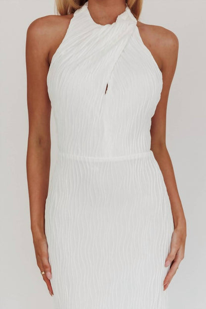 Textured Halter Maxi Dress