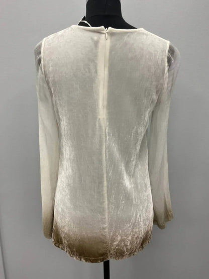 Viviana Uchitel - GOLD OMBRE SILK VELVET BLOUSE - Rack Hunt