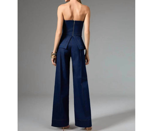 Strass - Denim Top And Pants Set - Rack Hunt -