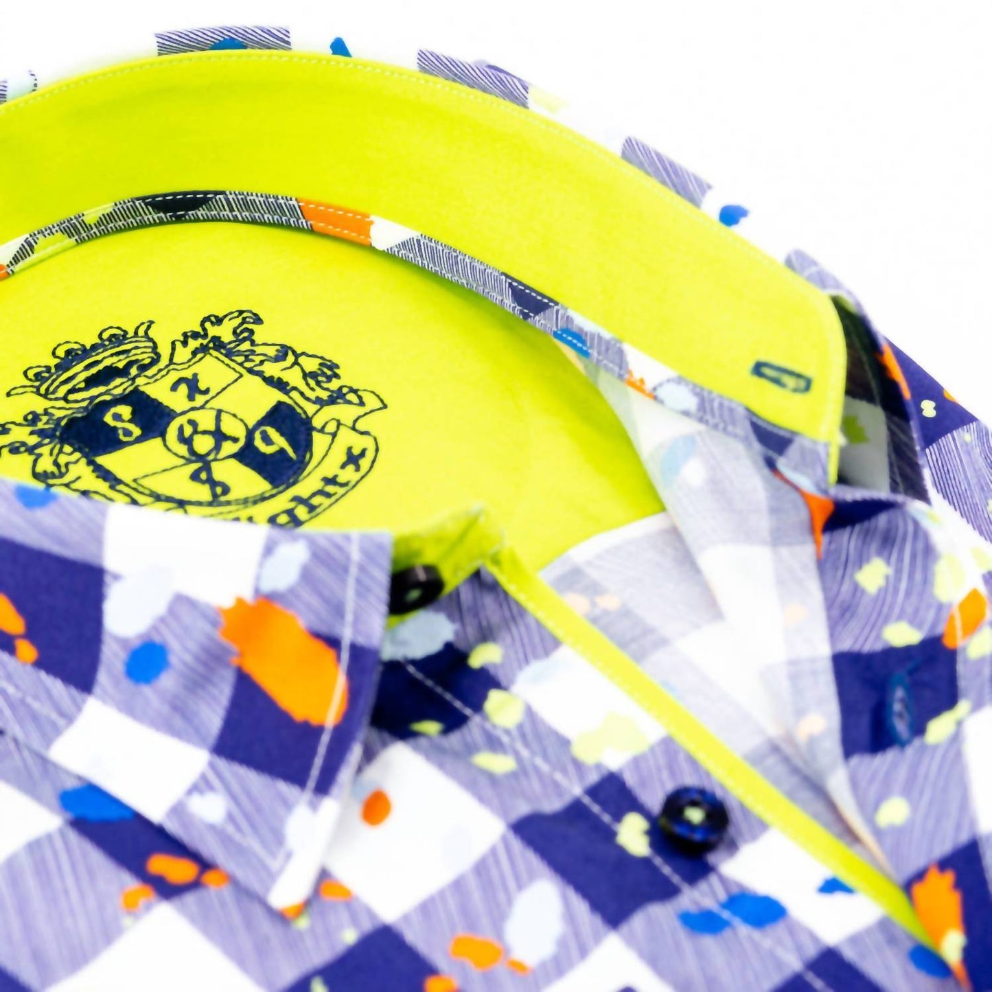 Men's Digital Paint Shirt With Solid Trim