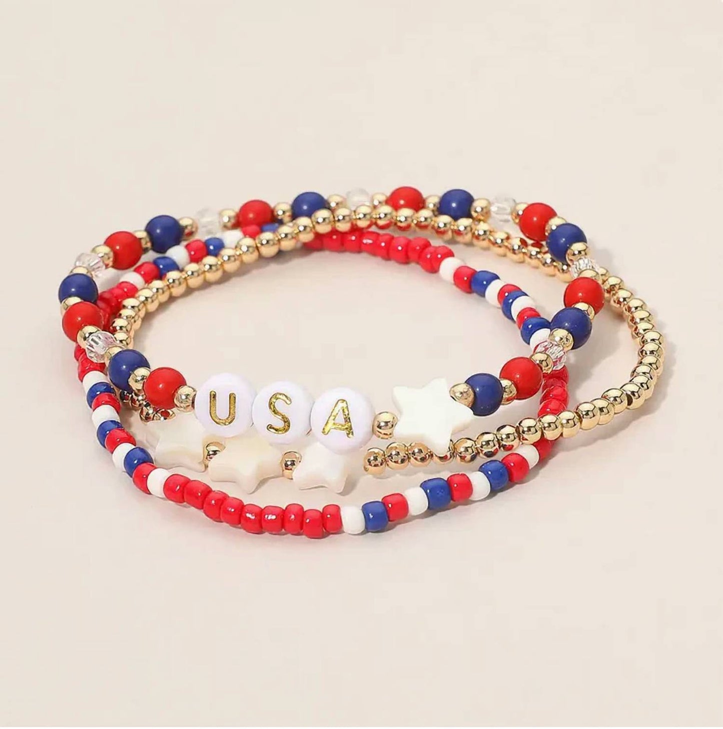 Women's Usa Star Petite Stretch Bracelet Set