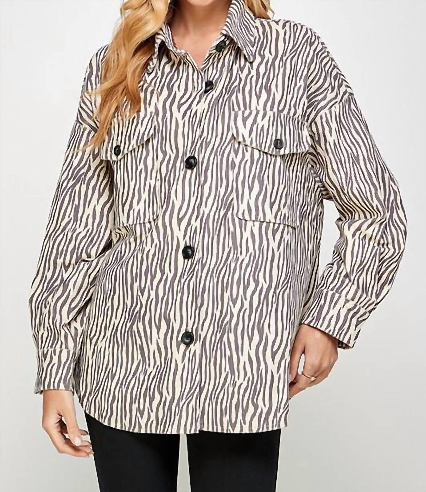 Animal Print Corduroy Jacket
