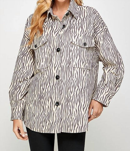 Animal Print Corduroy Jacket