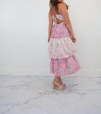 Ultramarine - Olivia Vintage Paisley Tiered Midi Dress - Rack Hunt