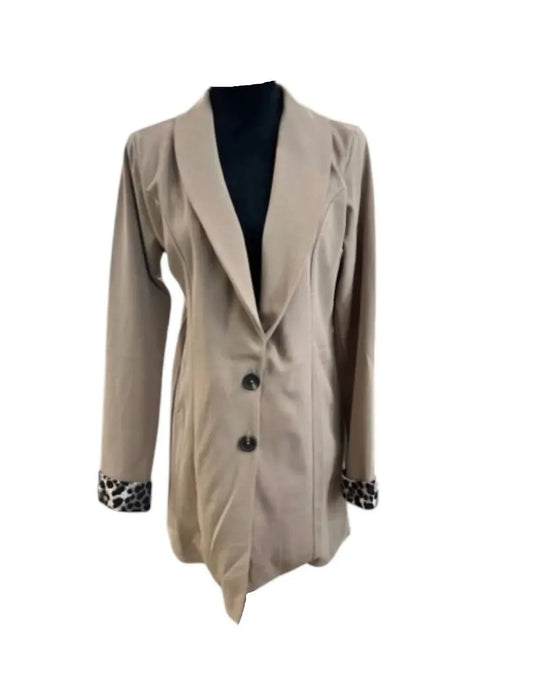 Heimish USA - Women's Solid Body Leopard Cuff Blazer - Rack Hunt