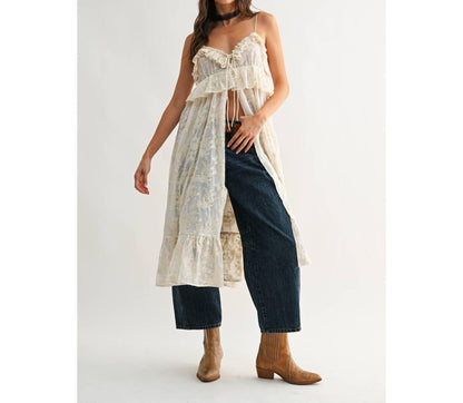 Stevie Sheer Lace Cover Up Top