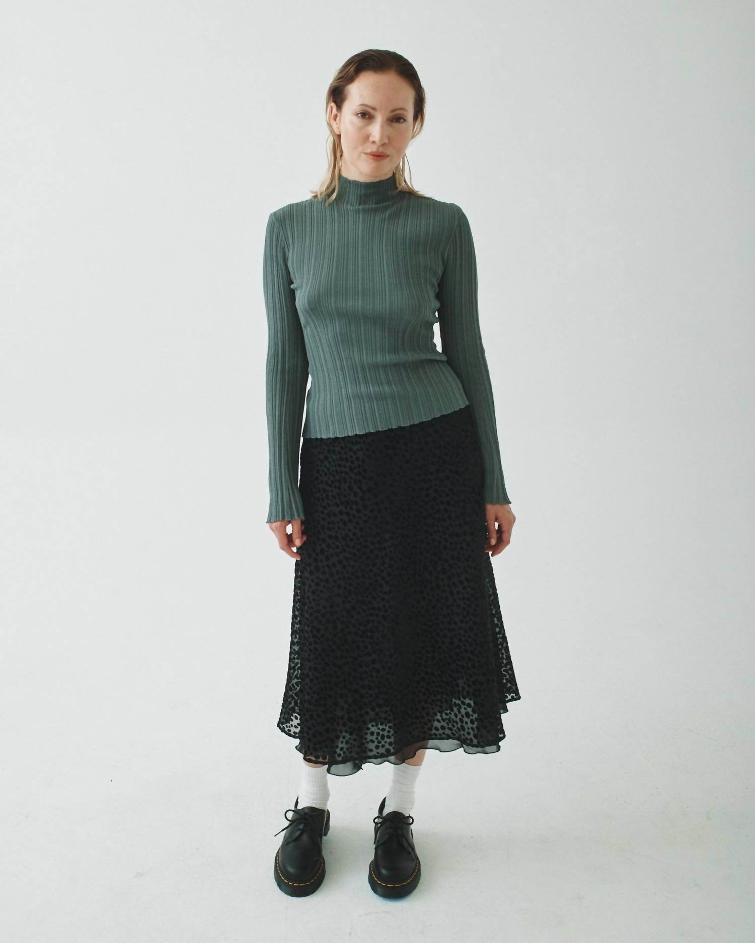 T.W.I.N. That’s What I Need - Pleated Mock Neck Sweater - Rack Hunt -