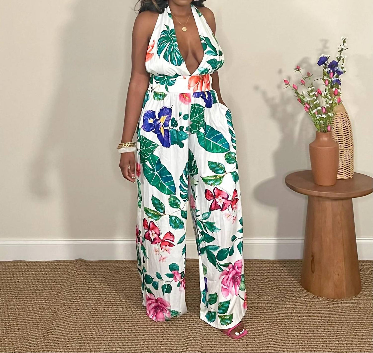 Floral Halter Jumpsuit