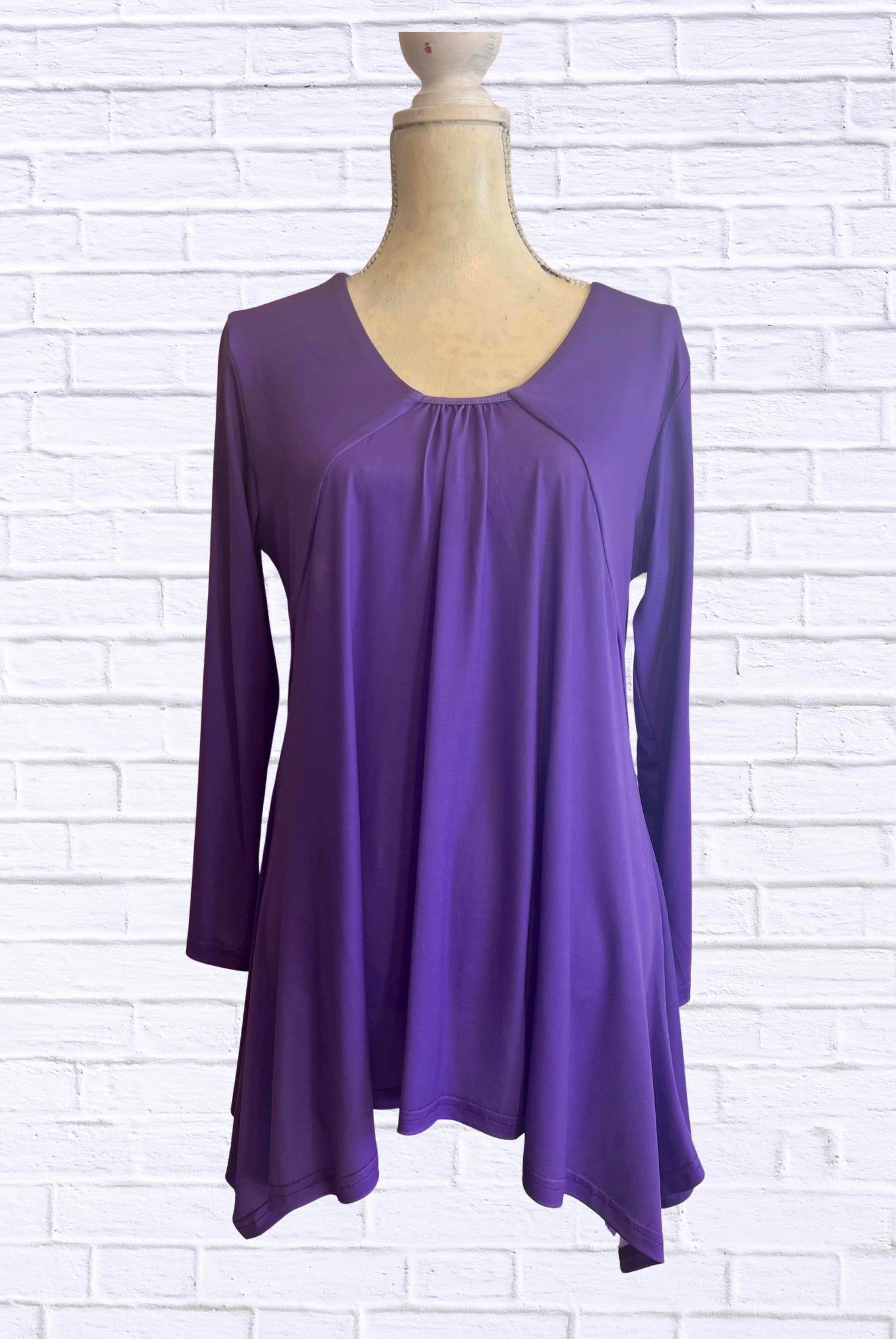 Diva USA - Sibella Pleated Front Long Sleeve Blouse - Rack Hunt -