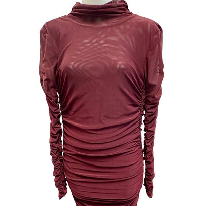 Women's Pre-loved Ruched Long Sleeve Maxi Dress
