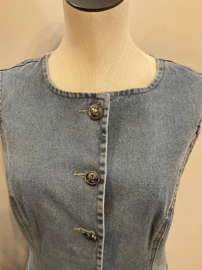 Denim Button Down Front Vest