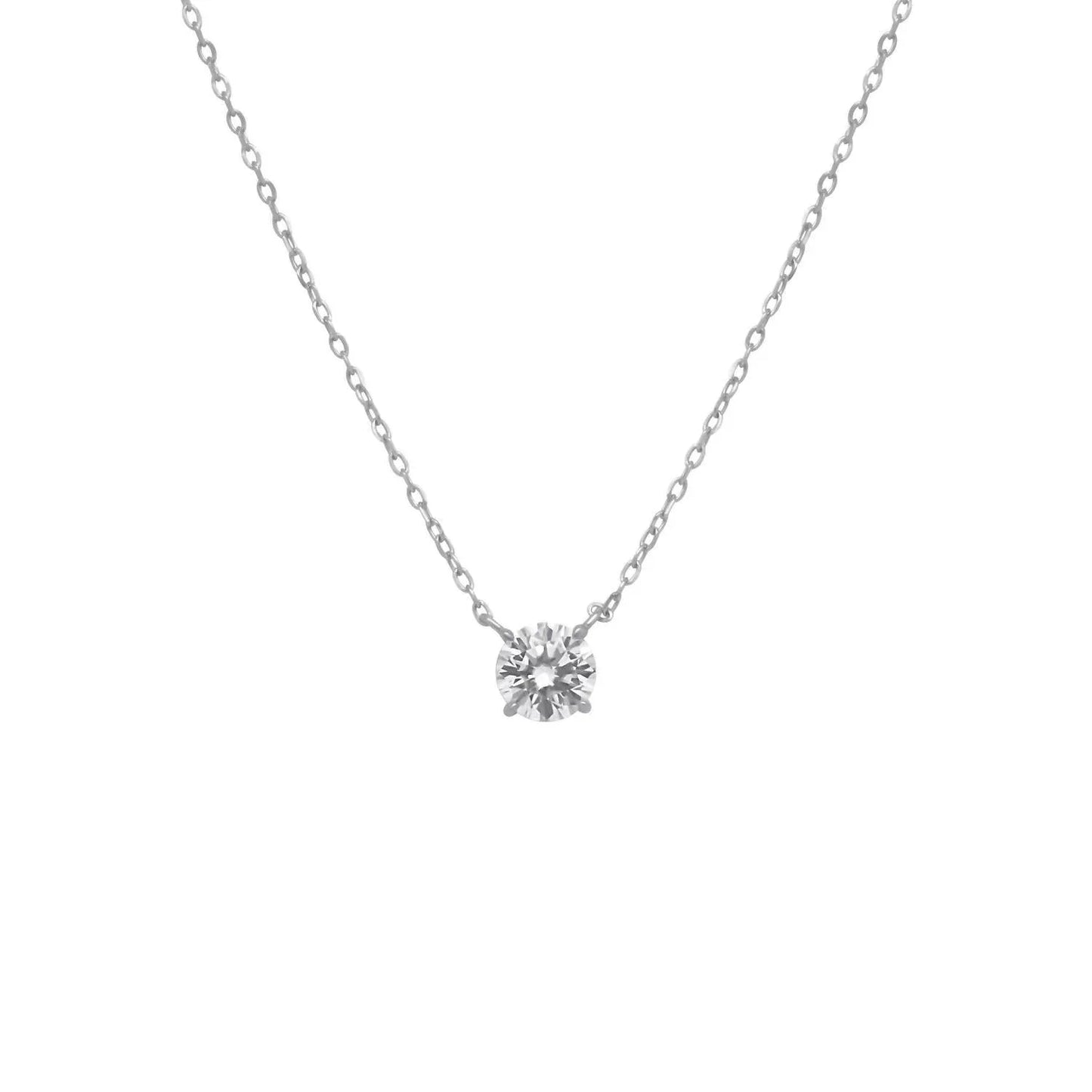 Allyanna Gifts - Women's Prong Round Moissanite Necklace - Rack Hunt