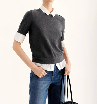 Short Sleeve Layered-Look Top