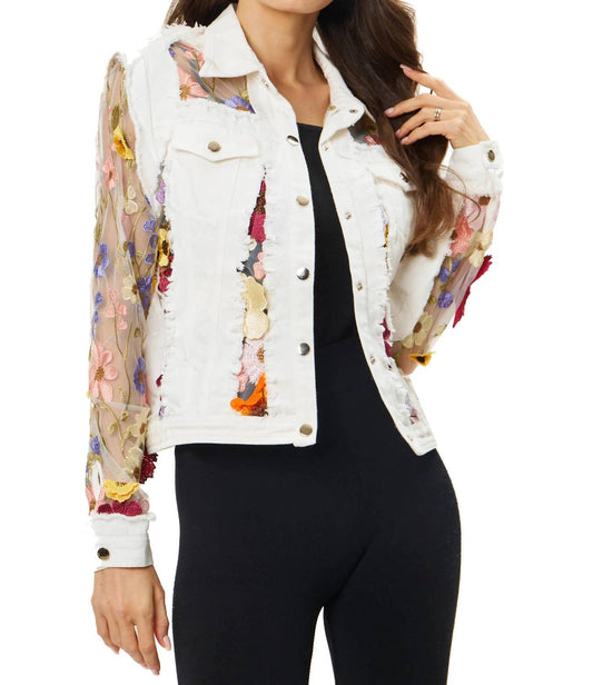 Embroidered Denim And Lace Bohemian Jacket