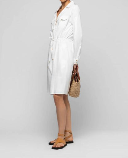 Ramie Mini Shirt Dress