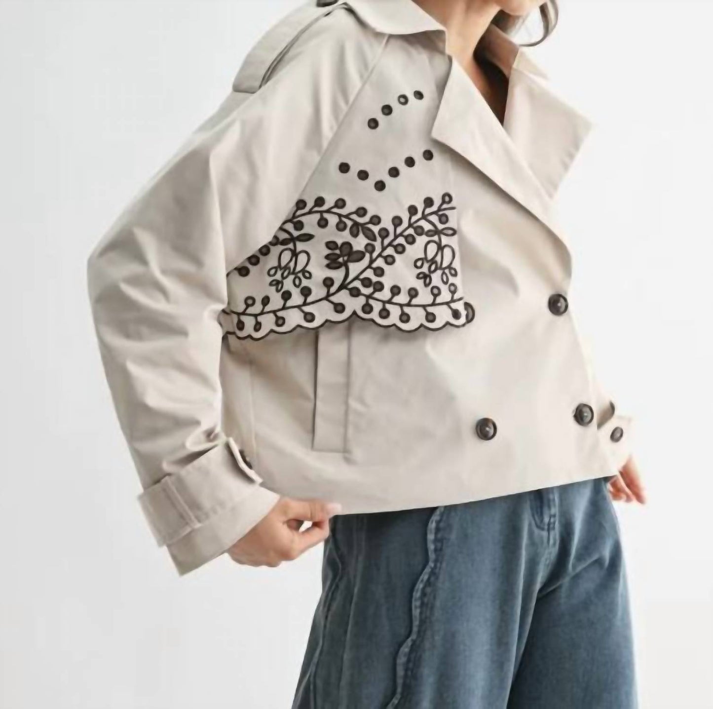 Embroidered Trench Jacket