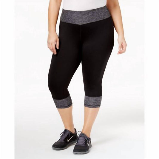 Ideology Womens Plus Size Colorblocked Crop Leggings