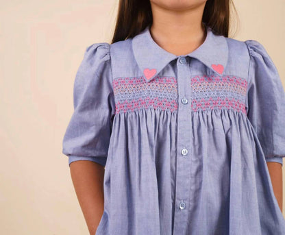 Jane Embroidered Hearts Dress