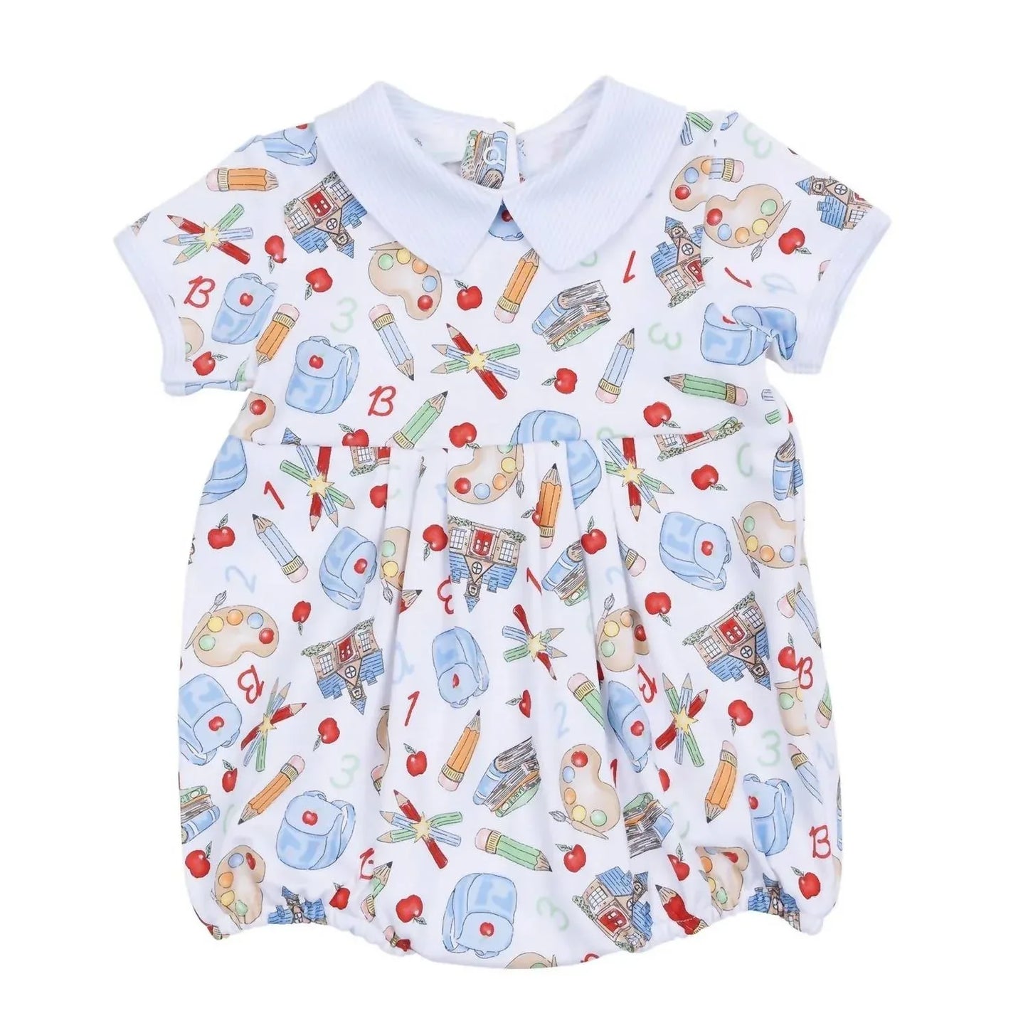 Magnolia Baby - Boy's School Days Sweetness Collared Boys Short Sleeve Bubble - Rack Hunt