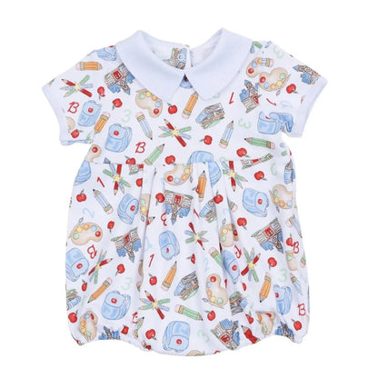 Magnolia Baby - Boy's School Days Sweetness Collared Boys Short Sleeve Bubble - Rack Hunt