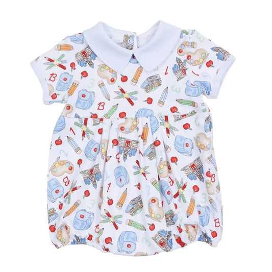 Magnolia Baby - Boy's School Days Sweetness Collared Boys Short Sleeve Bubble - Rack Hunt