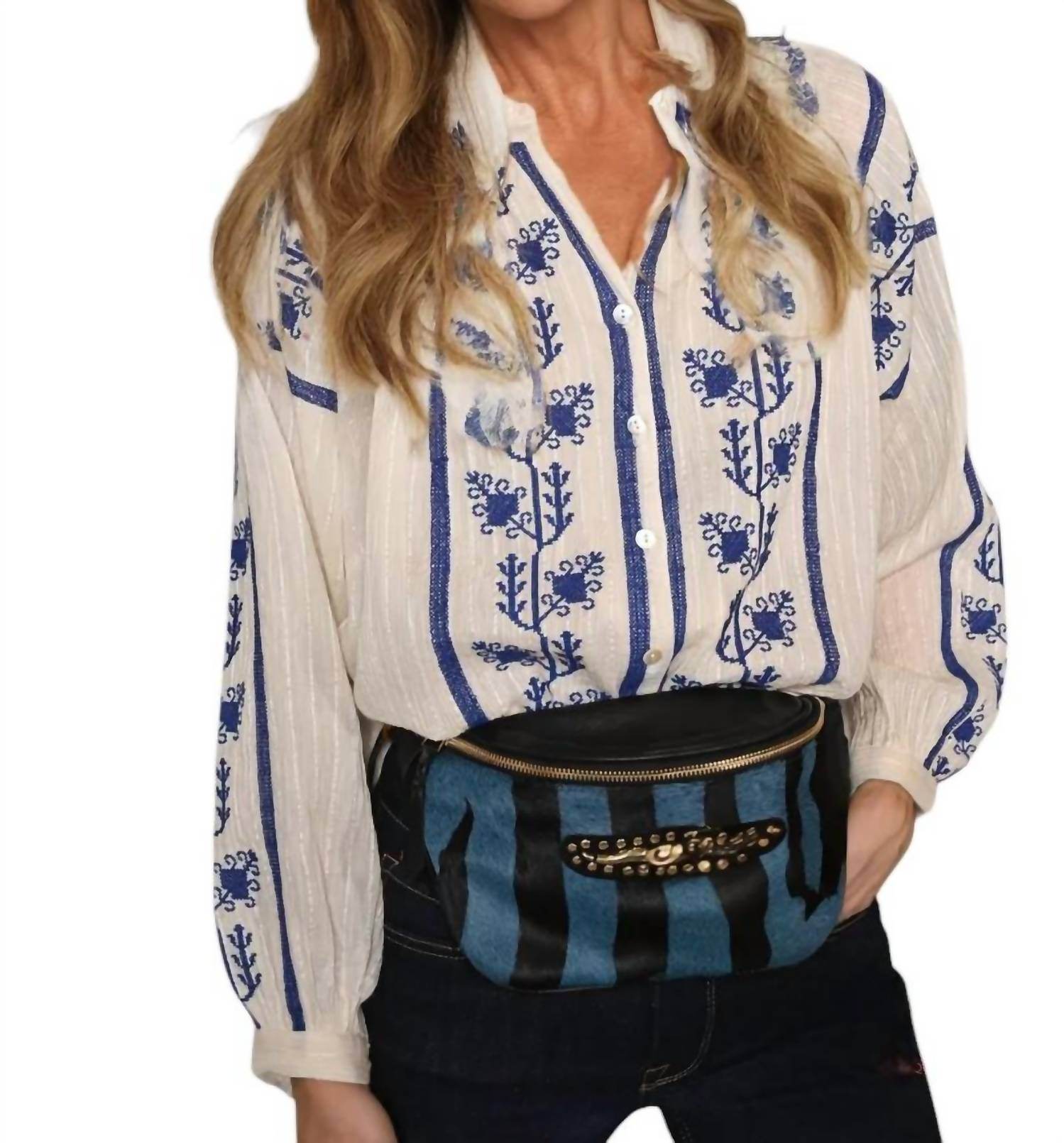 Piti Cuiti - Maddi Embroidered Boho Blouse - Rack Hunt -