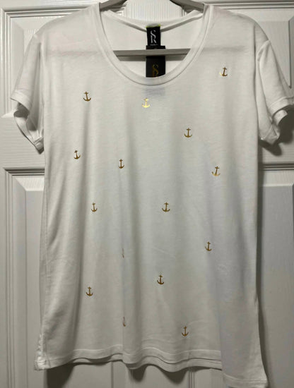 Stacy T-Shirt With Gold Anchors