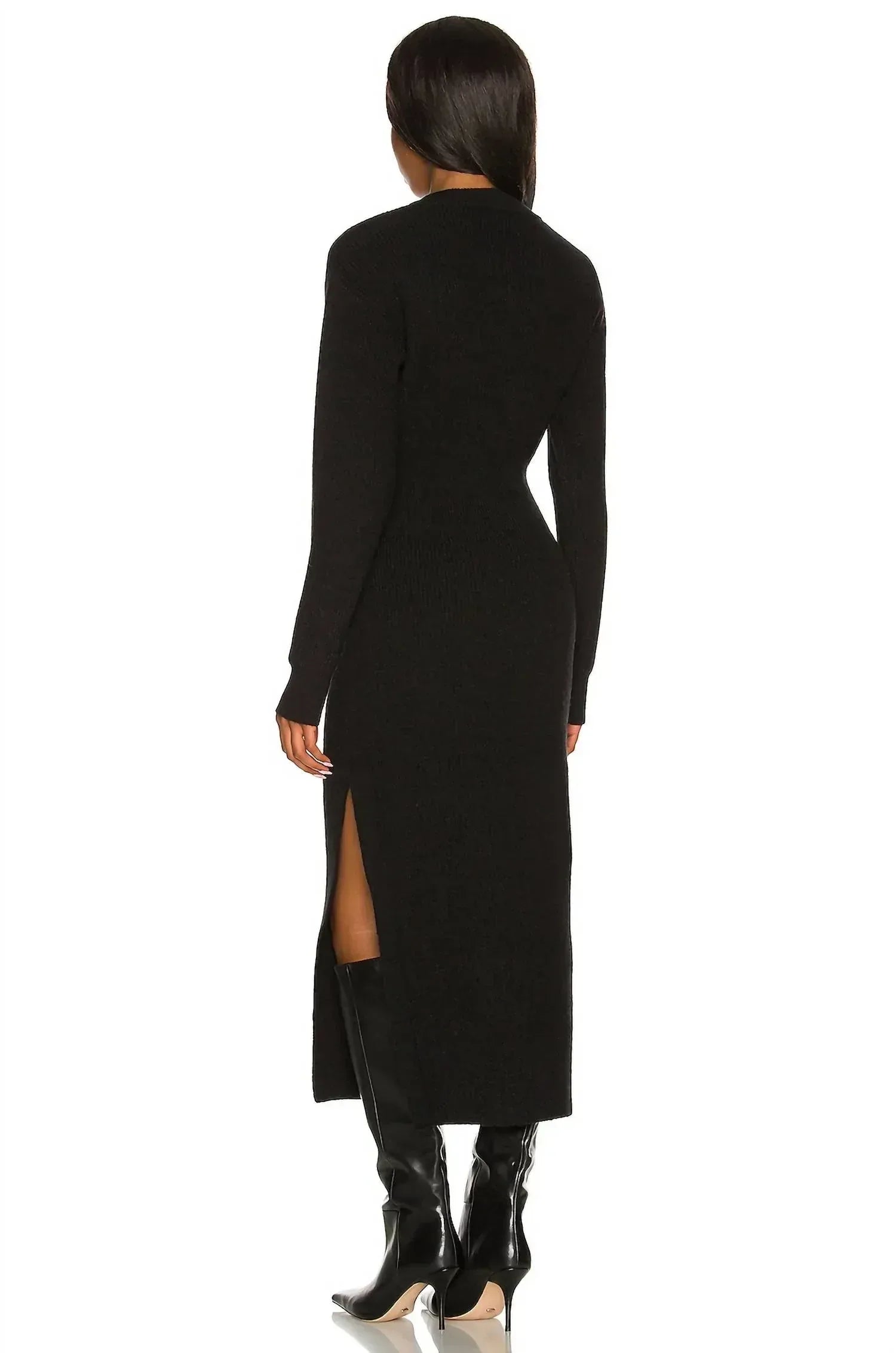 LPA - Long Sleeve Ribbed Midi Dress - Rack Hunt