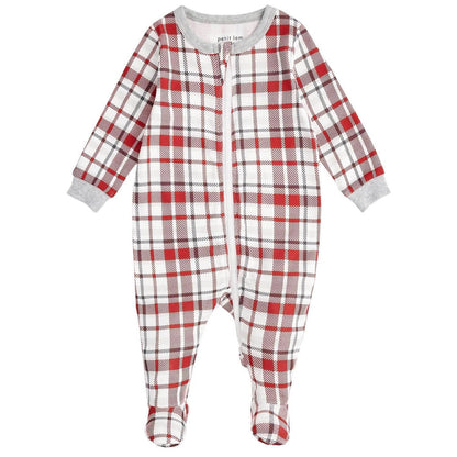 Petit Lem - Girls' Holiday Plaid Footed Sleeper - Rack Hunt
