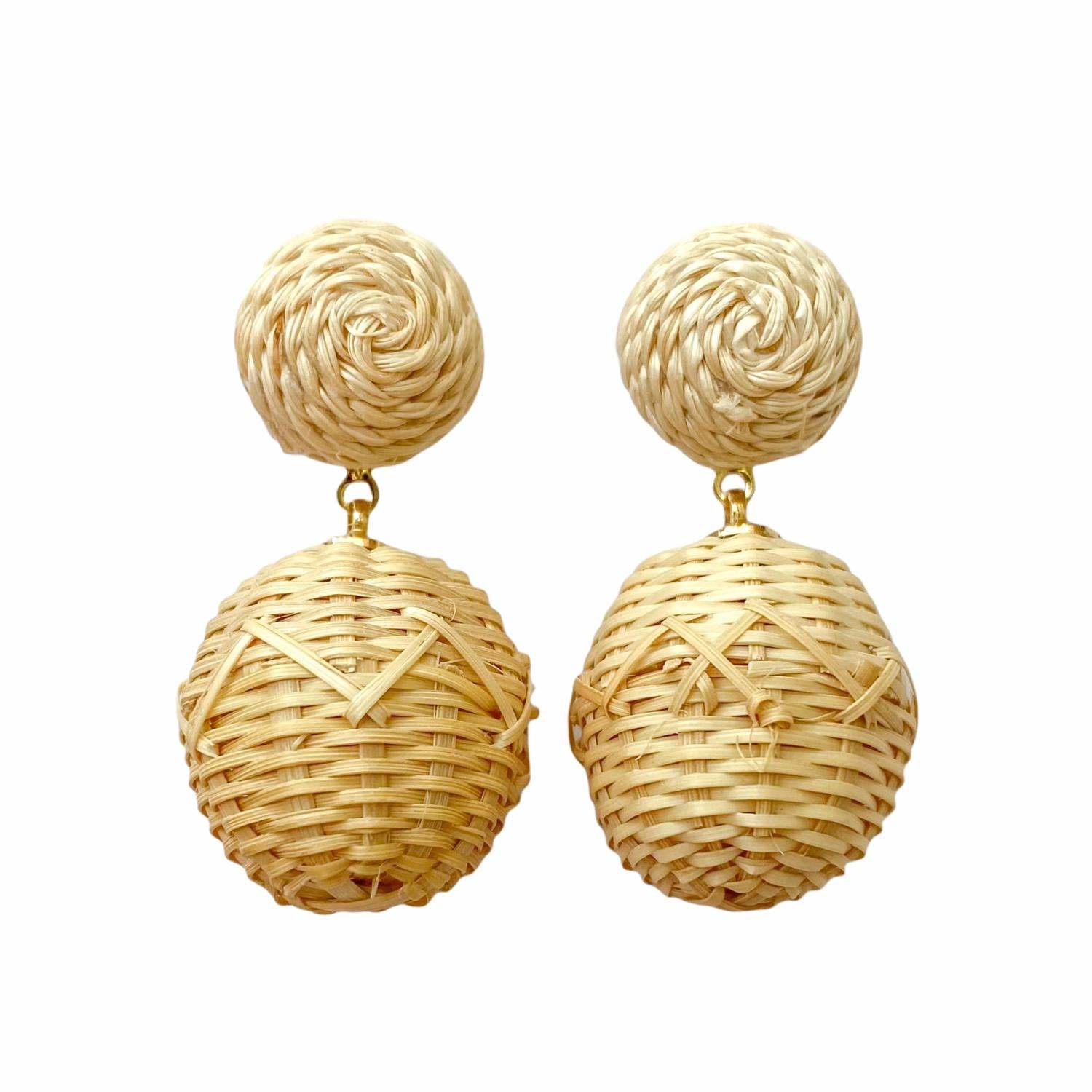 M Donohue Collection - Women's Grace Rattan Earrings - Rack Hunt -