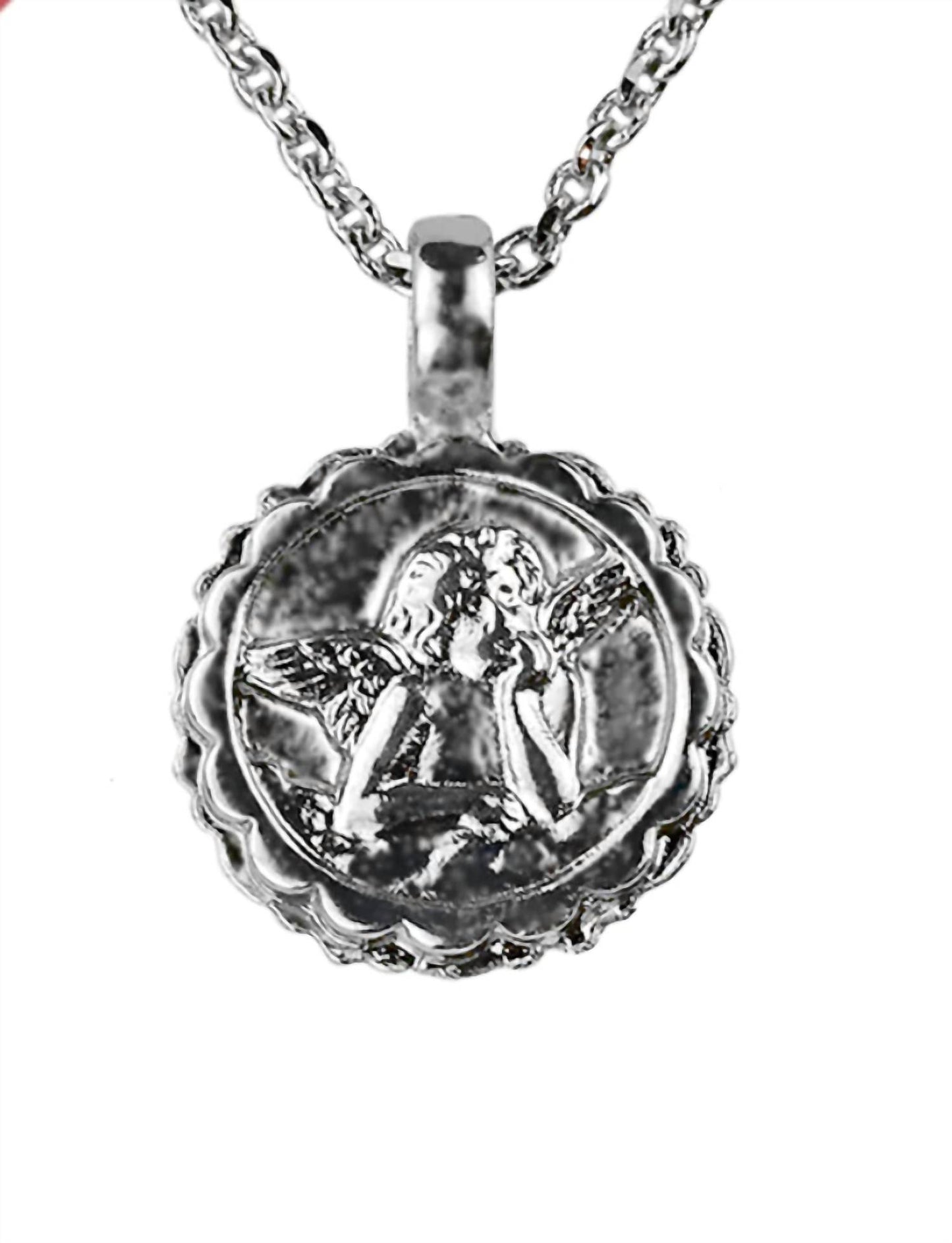 Women's Angel Amethyst February Birthday Pendant