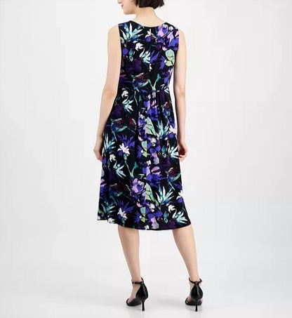 Strappy V-neck Floral Midi Dress