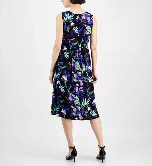 Strappy V-neck Floral Midi Dress