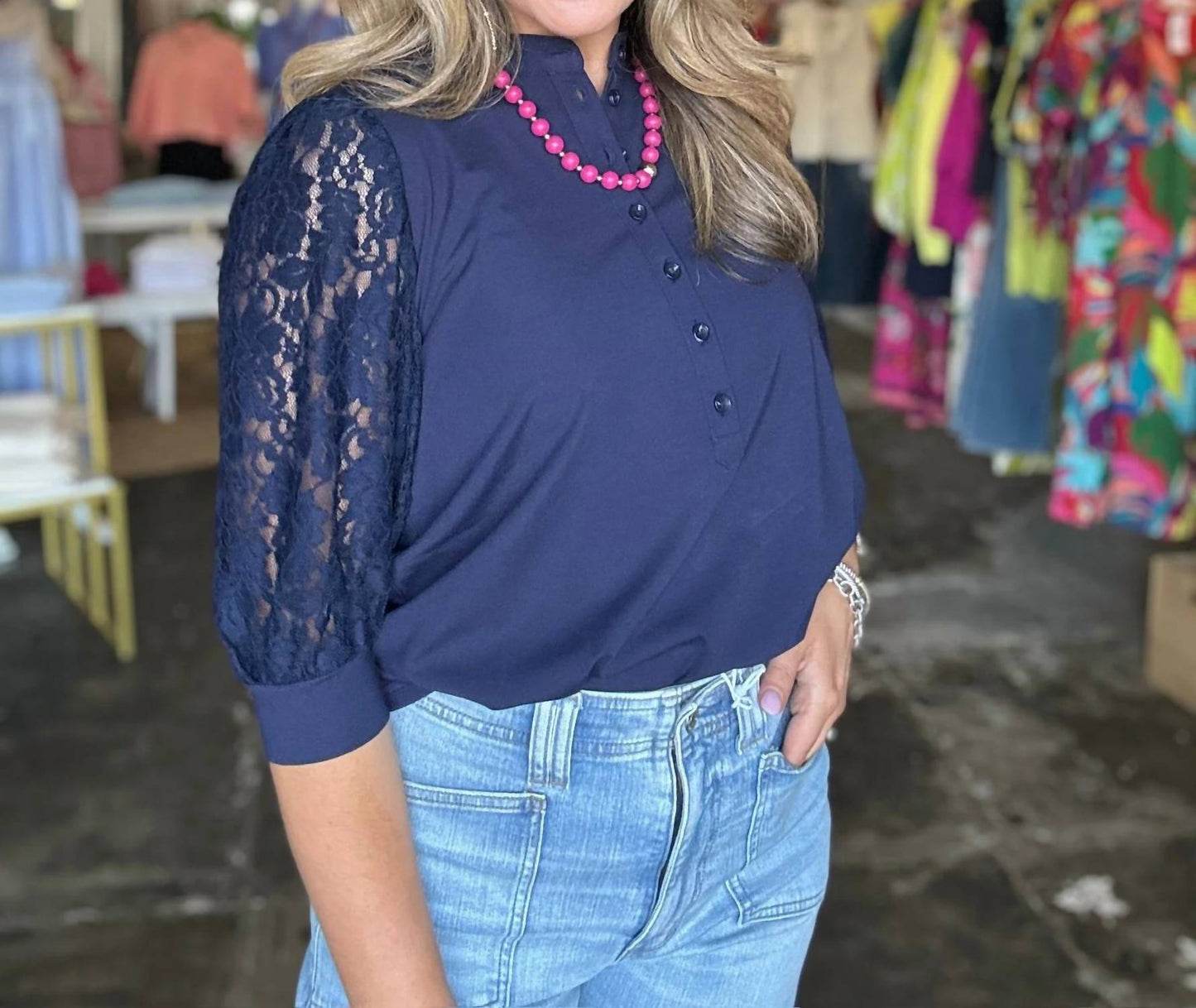 Button Lace Top