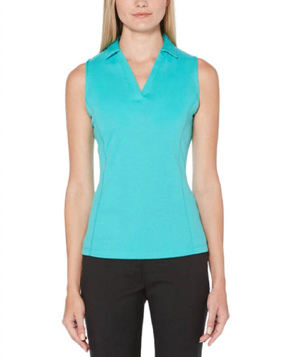 Women's Sleeveless Mesh Golf Polo