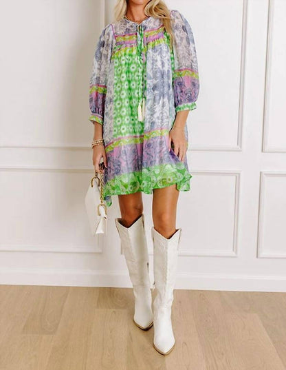 Ella Patchwork Short Dress